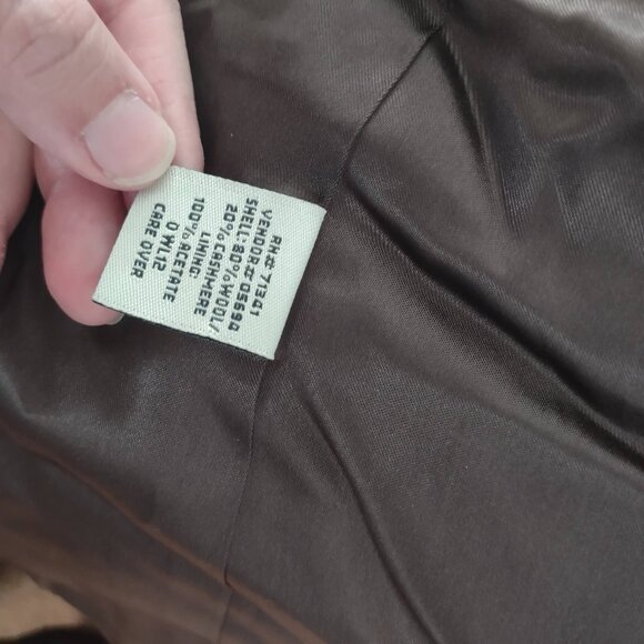 L.L.Bean Dark Plaid Wool Cashmere Jacket 14R Turkey RN71341 - Picture 12 of 14